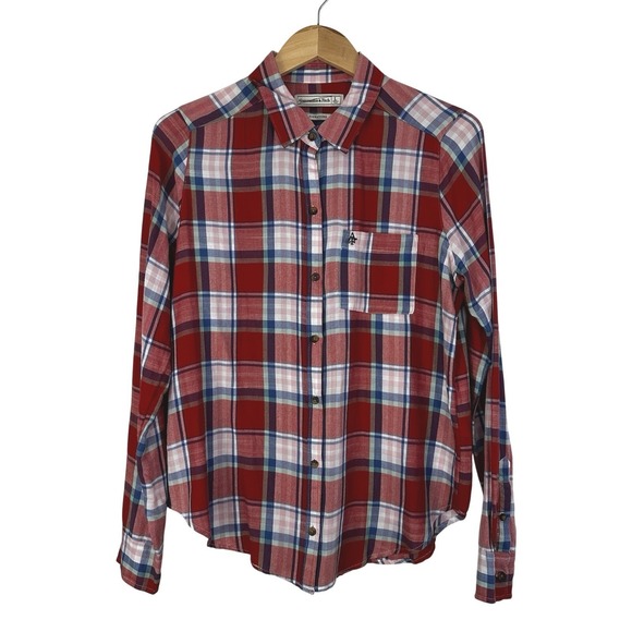 Abercrombie & Fitch Tops - Abercrombie & Fitch Button Up Shirt Womens Large Plaid Long Sleeve Lightweight